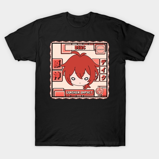 Diluc - Genshin Impact T-Shirt by InalZ